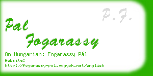 pal fogarassy business card