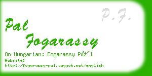 pal fogarassy business card